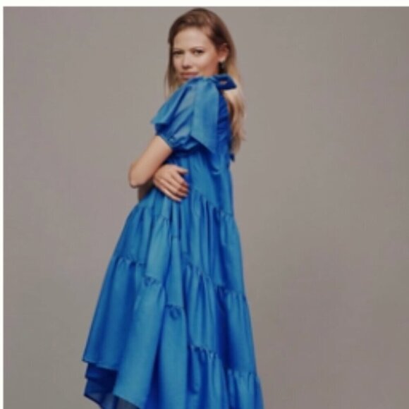 Anthropologie Dresses & Skirts - By Anthropologie Off-The-Shoulder Tiered High-Low Midi Dress